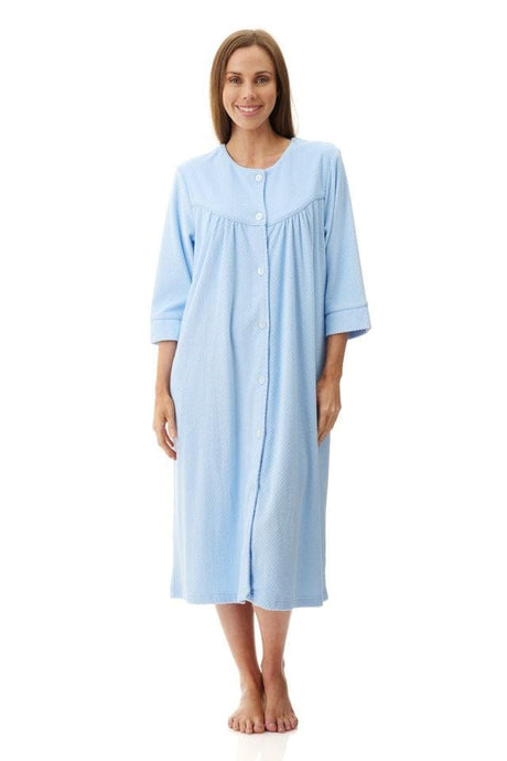 Givoni Womens Jacquard Short Gown - Sky