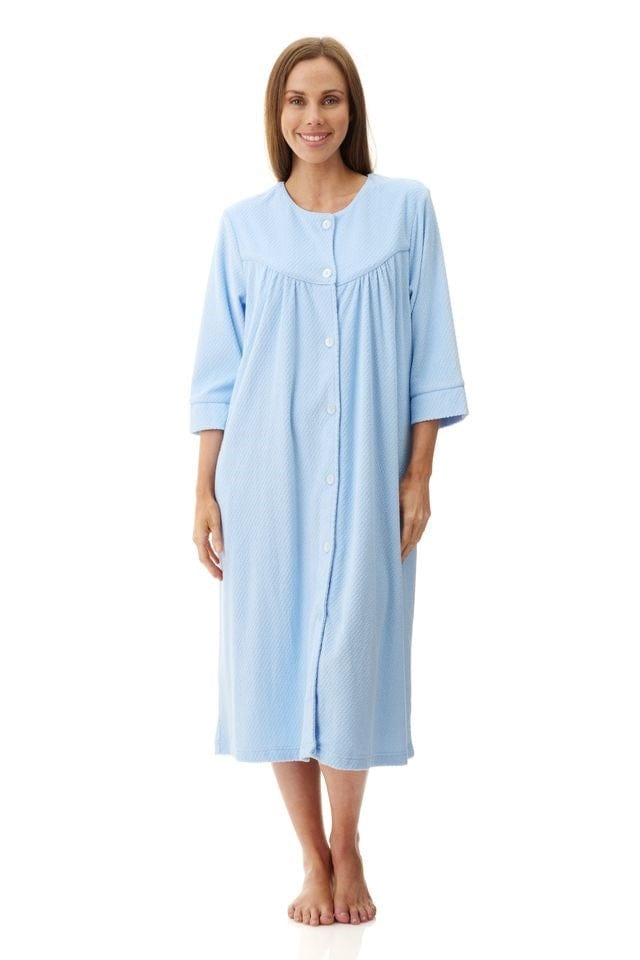 Load image into Gallery viewer, Givoni Womens Jacquard Short Gown - Sky
