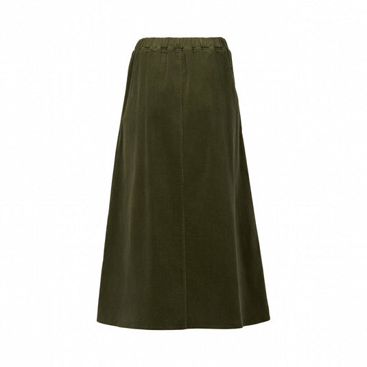 Vassalli Womens A-Line Cord Skirt - Deep Sage