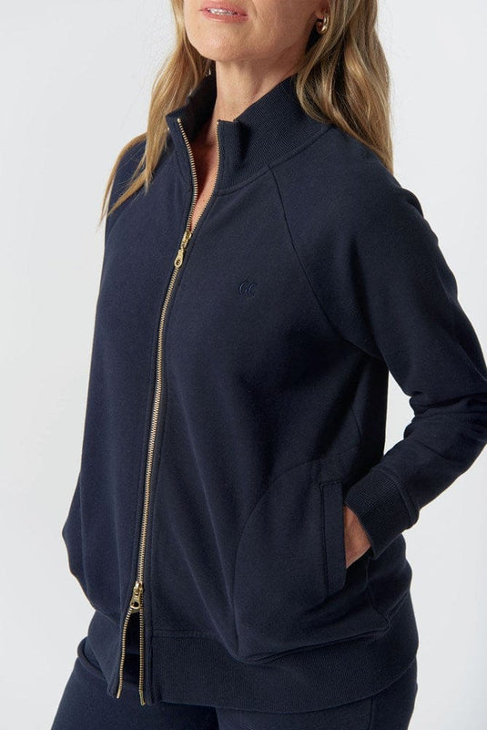 Goondiwindi Cotton Womens Barkly Cotton Fleece Jacket - Dark Navy