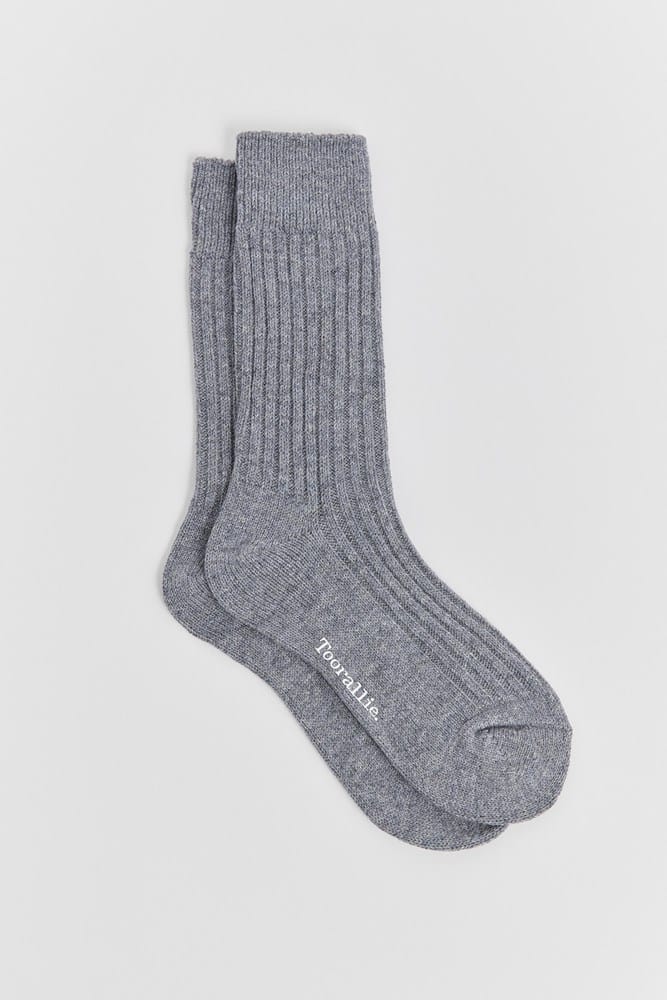 Load image into Gallery viewer, Toorallie Mens Ribbed Merino Socks - Grey
