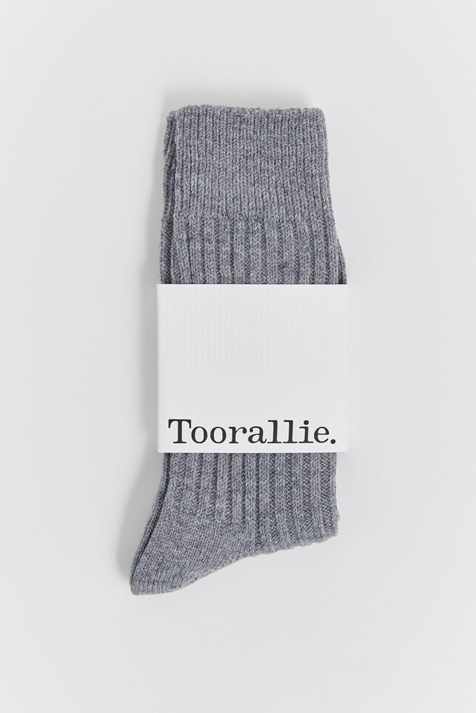 Load image into Gallery viewer, Toorallie Mens Ribbed Merino Socks - Grey
