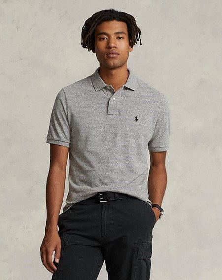 Ralph Lauren Mens Custom Slim Fit Polo Shirt - Canterbury Heather/Black