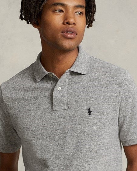 Load image into Gallery viewer, Ralph Lauren Mens Classic Fit Mesh Polo Shirt - Canterbury Heather/Black
