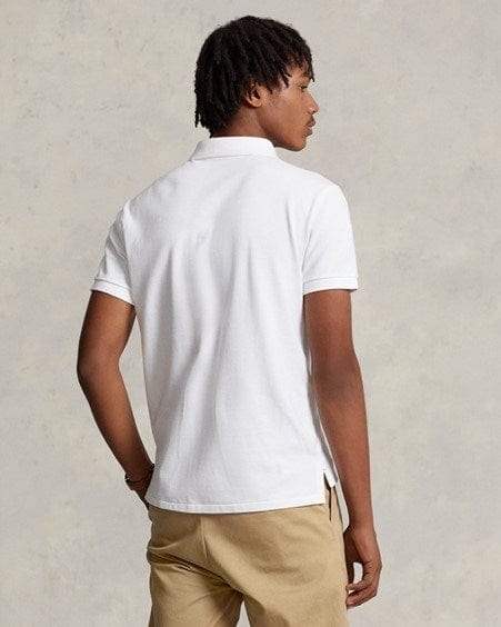 Ralph Lauren Mens Custom Slim Fit Polo Shirt - White/Navy