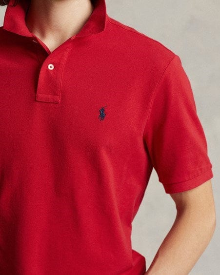 Ralph Lauren Mens Custom Slim Fit Polo Shirt - RL Red/Navy