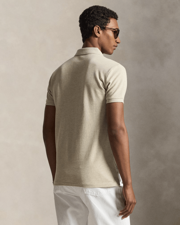 Load image into Gallery viewer, Ralph Lauren Mens Custom Slim Mesh Polo Shirt - Expedition Dune Heather
