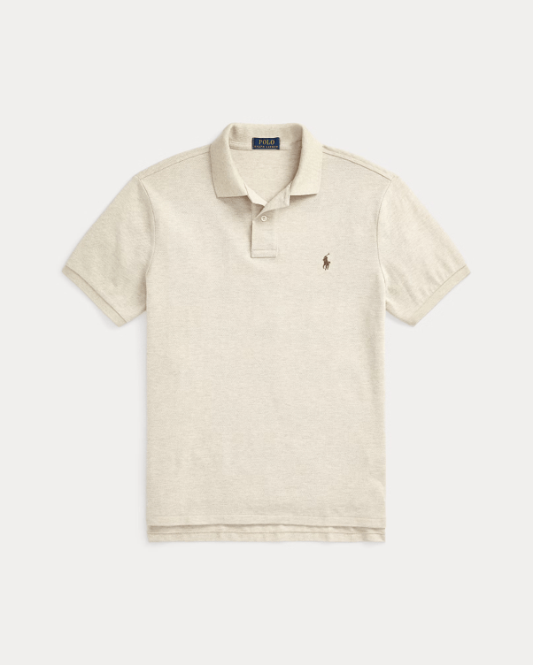 Load image into Gallery viewer, Ralph Lauren Mens Custom Slim Mesh Polo Shirt - Expedition Dune Heather
