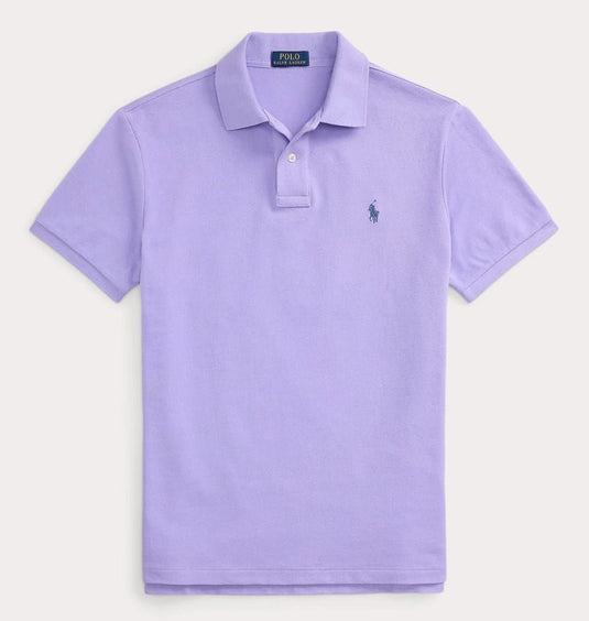 Ralph Lauren Mens Custom Slim Mesh Polo Shirt - Sky Lavender