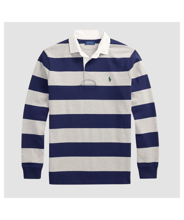 Load image into Gallery viewer, Ralph Lauren Mens Classic Fit Polo Striped Rugby Shirt - Navy
