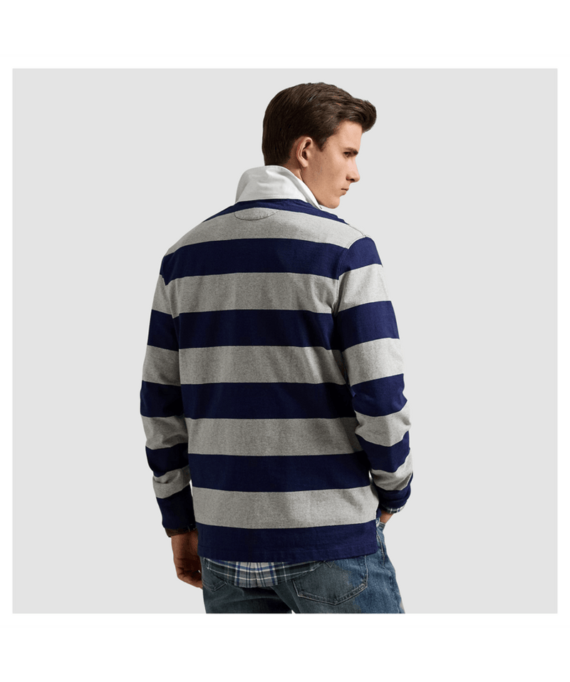 Load image into Gallery viewer, Ralph Lauren Mens Classic Fit Polo Striped Rugby Shirt - Navy
