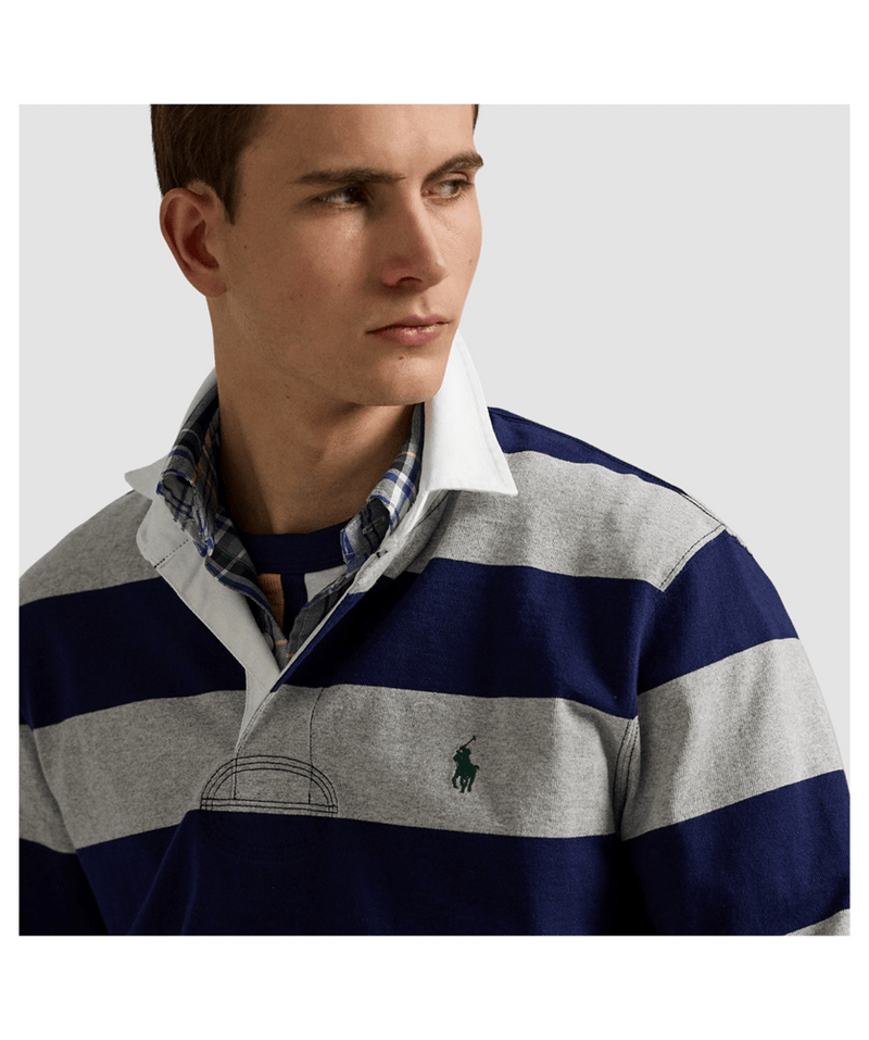 Load image into Gallery viewer, Ralph Lauren Mens Classic Fit Polo Striped Rugby Shirt - Navy
