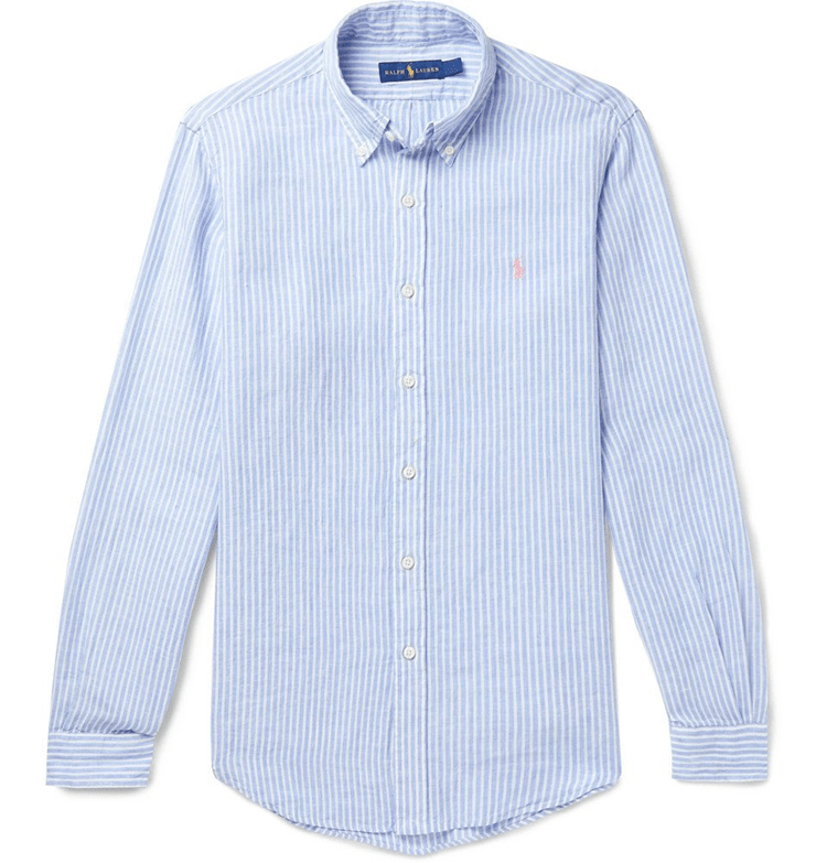 Load image into Gallery viewer, Ralph Lauren Mens Classic Fit Stripe Linen Shirt
