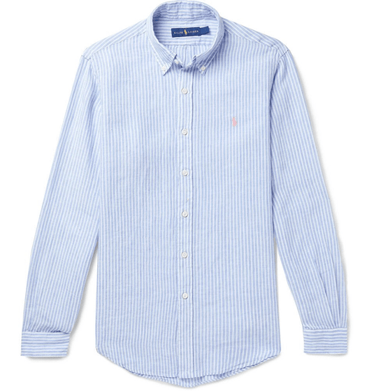 Ralph Lauren Mens Classic Fit Stripe Linen Shirt
