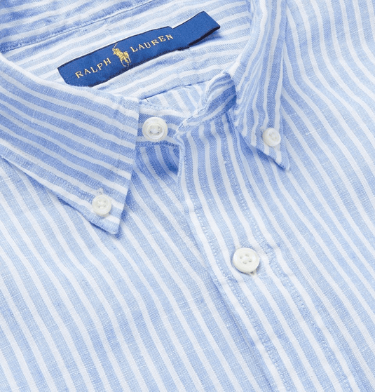 Ralph Lauren Mens Classic Fit Stripe Linen Shirt