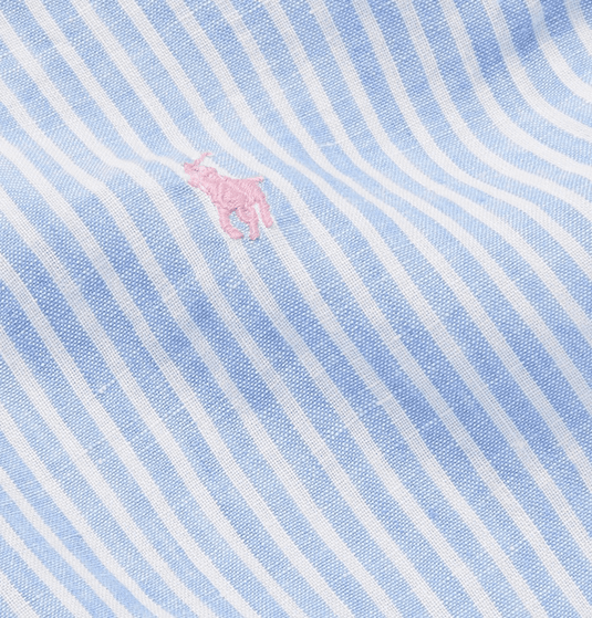 Ralph Lauren Mens Classic Fit Stripe Linen Shirt