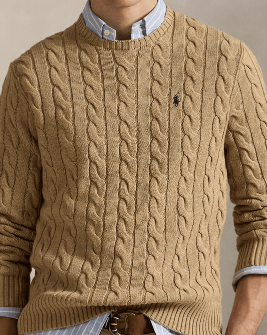 Ralph Lauren Mens Cable-Knit Cotton Sweater