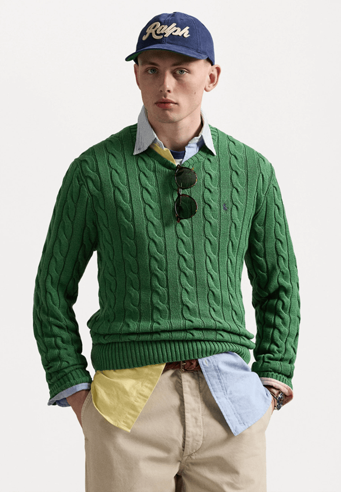 Load image into Gallery viewer, Ralph Lauren Mens Cable-Knit Cotton Sweater
