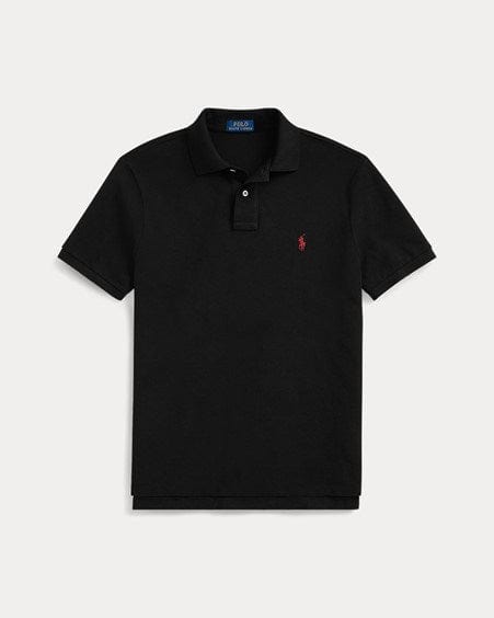 Ralph Lauren Men Custom Slim Fit Mesh Polo Shirt - Black