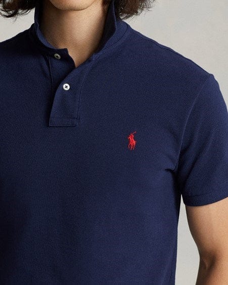 Load image into Gallery viewer, Ralph Lauren Mens Custom Slim Fit Mesh Polo Shirt - Newport Navy
