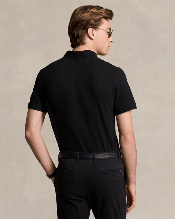 Load image into Gallery viewer, Ralph Lauren Mens Classic Fit Mesh Polo Shirt - Black/Red
