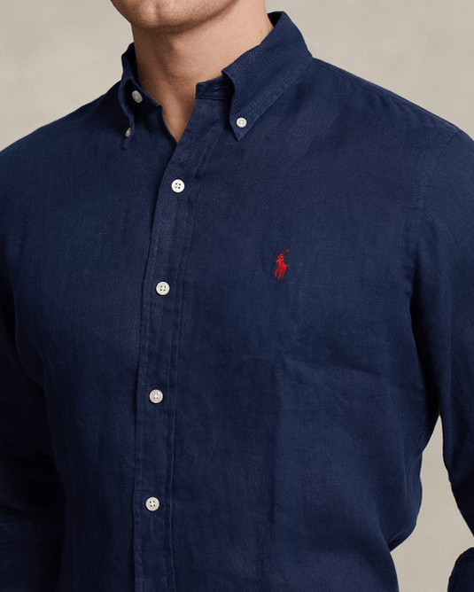 Ralph Lauren Mens Custom Fit Linen Shirt