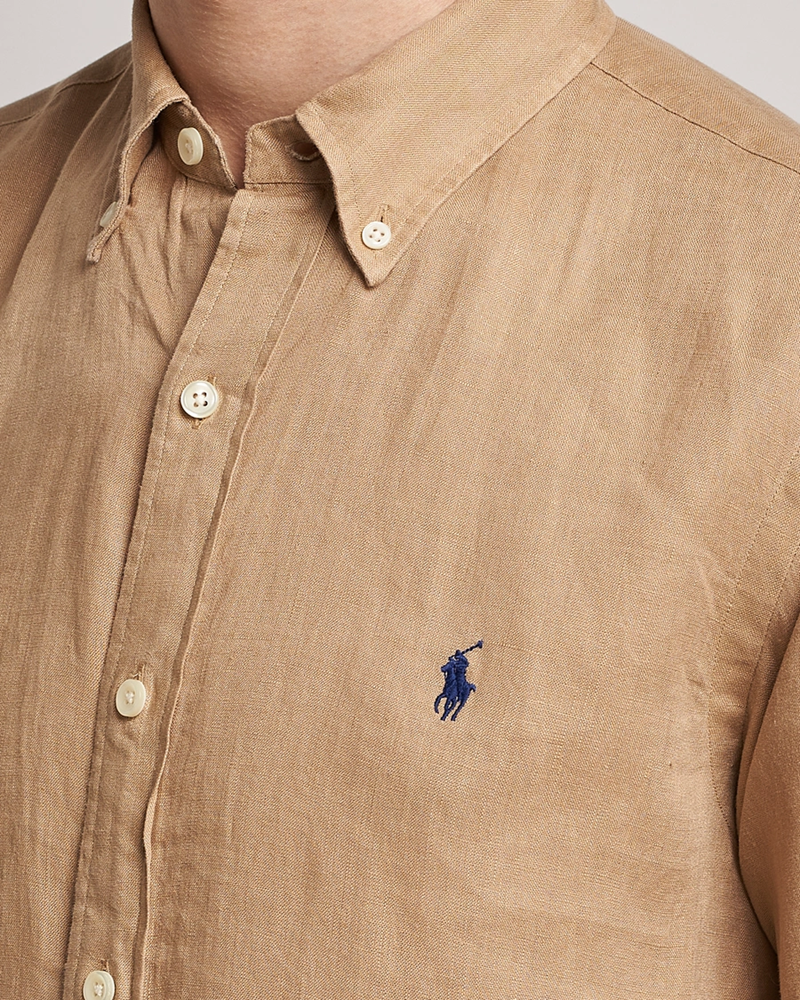 Load image into Gallery viewer, Polo Ralph Lauren Mens Custom Fit Linen Shirt - Vintage Khaki
