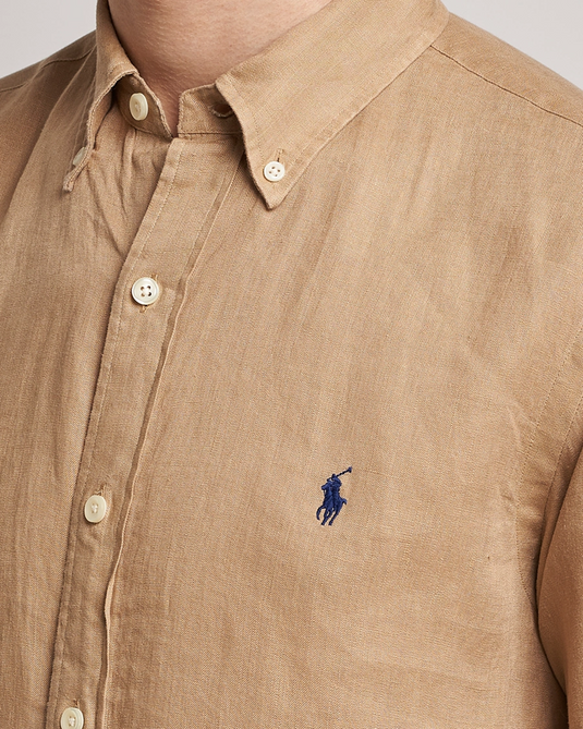 Polo Ralph Lauren Mens Custom Fit Linen Shirt - Vintage Khaki