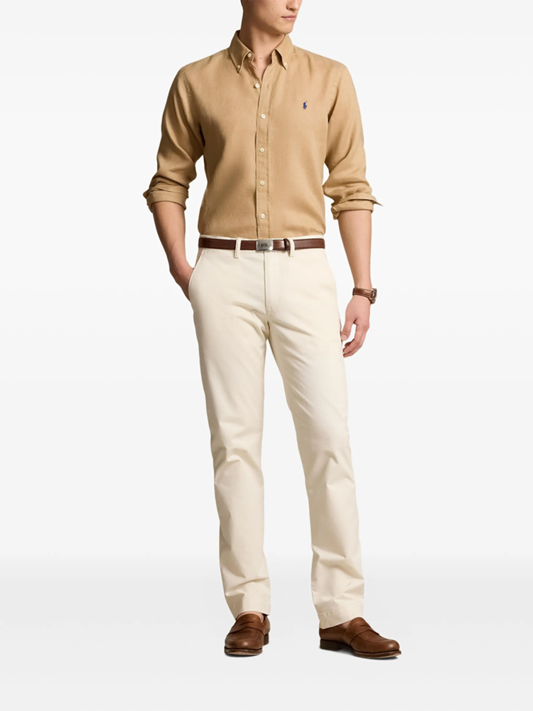 Load image into Gallery viewer, Polo Ralph Lauren Mens Custom Fit Linen Shirt - Vintage Khaki
