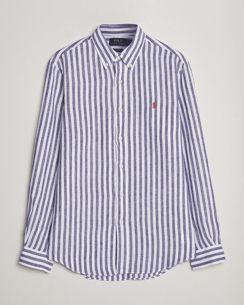 Load image into Gallery viewer, Ralph Lauren Mens Custom Fit Stripe Linen Shirt
