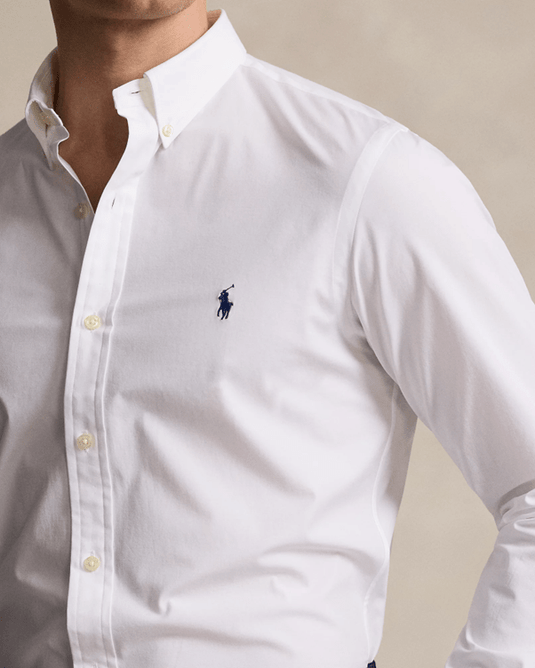 Ralph Lauren Custom Fit Stretch Poplin Shirt - White