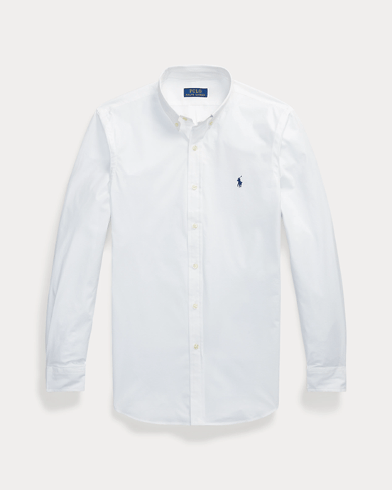 Ralph Lauren Custom Fit Stretch Poplin Shirt - White