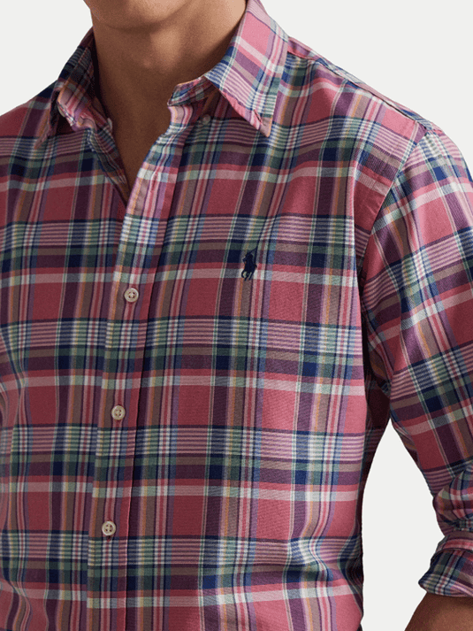 Ralph Lauren Mens Custom Fit Tattersall Check Oxford Shirt