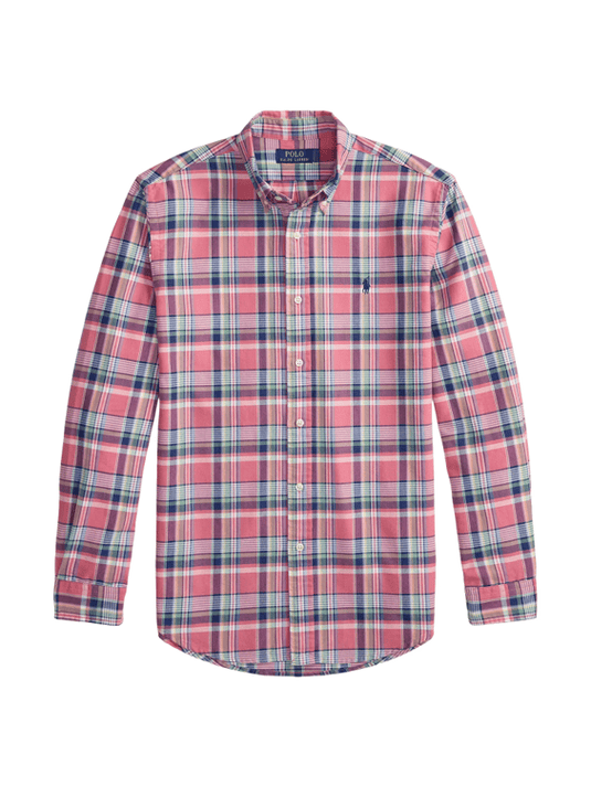 Ralph Lauren Mens Custom Fit Tattersall Check Oxford Shirt