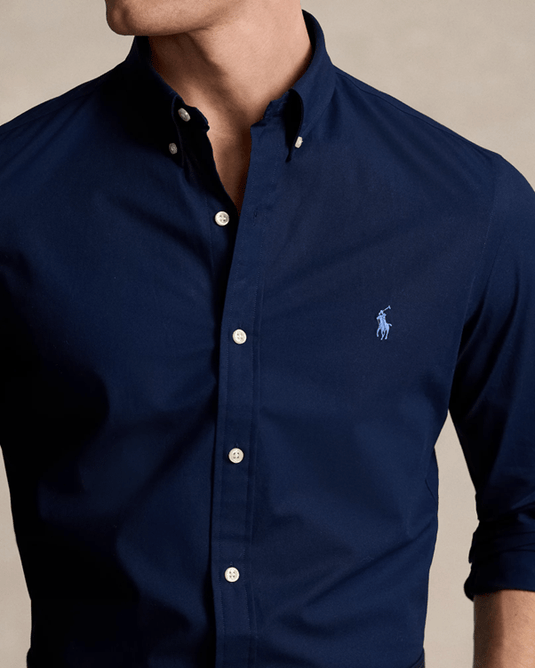 Ralph Lauren Custom Fit Stretch Poplin Shirt - Navy