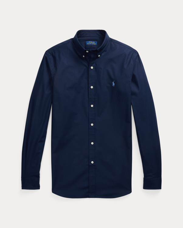 Load image into Gallery viewer, Ralph Lauren Custom Fit Stretch Poplin Shirt - Navy
