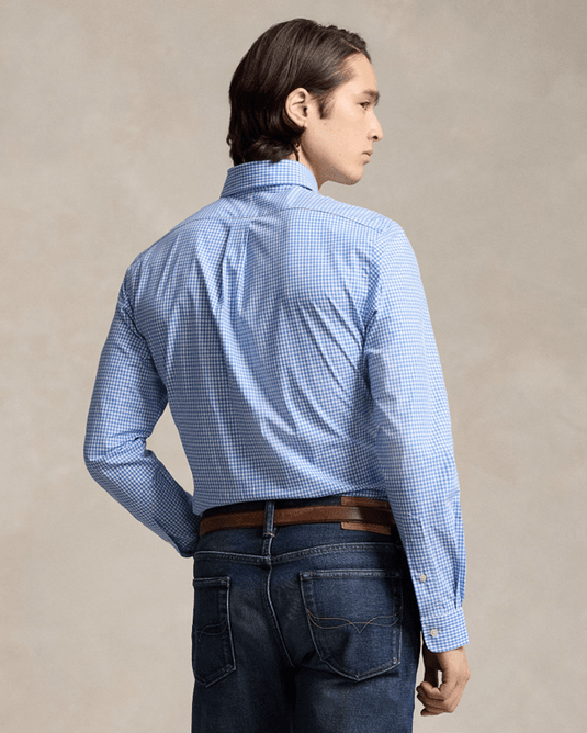 Ralph Lauren Mens Custom Fit Stretch Poplin Shirt - Check