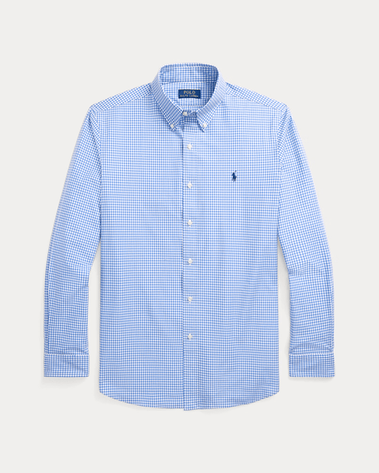 Ralph Lauren Mens Custom Fit Stretch Poplin Shirt - Check