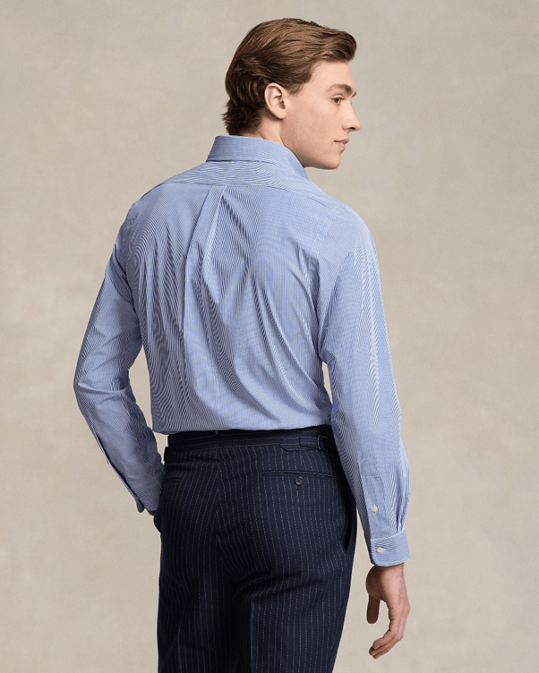 Load image into Gallery viewer, Ralph Lauren Mens Custom Fit Stretch Poplin Shirt - Stripe
