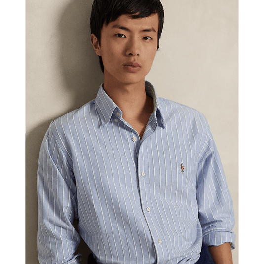 Ralph Lauren Mens Custom Fit Striped Oxford Shirt