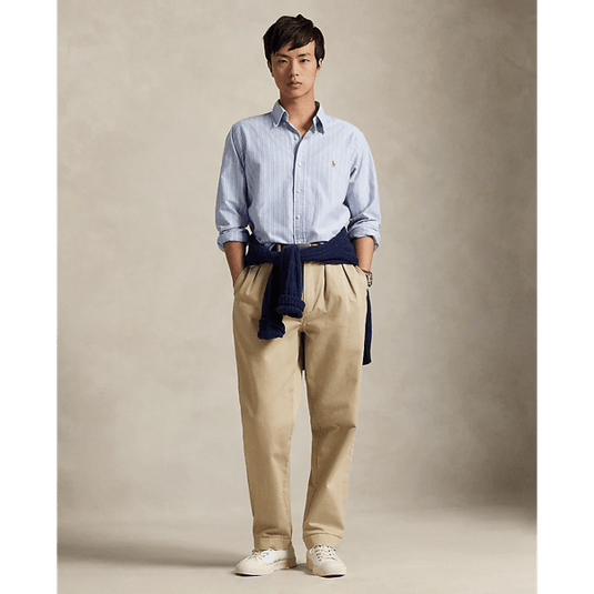 Ralph Lauren Mens Custom Fit Striped Oxford Shirt