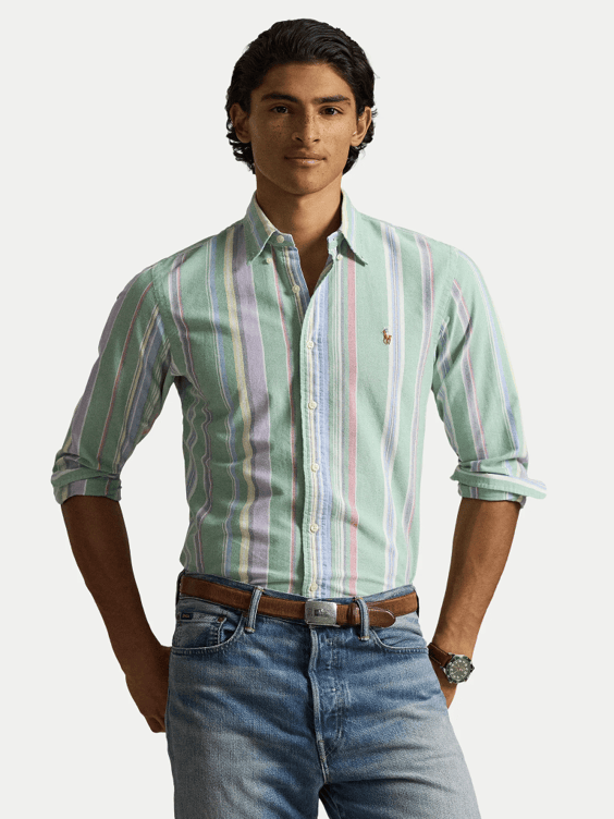 Load image into Gallery viewer, Ralph Lauren Mens Custom Fit Striped Oxford Shirt
