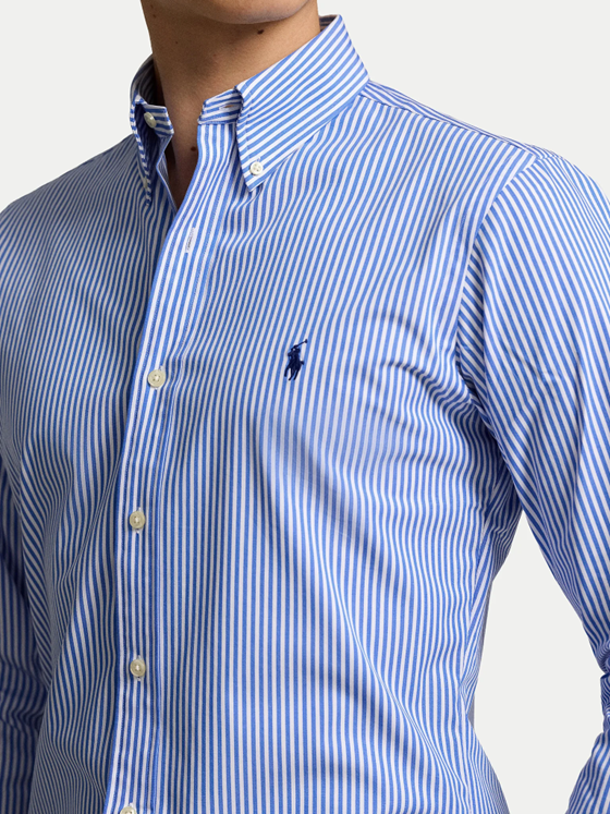 Load image into Gallery viewer, Polo Ralph Lauren Mens Custom Fit Striped Stretch Poplin Shirt
