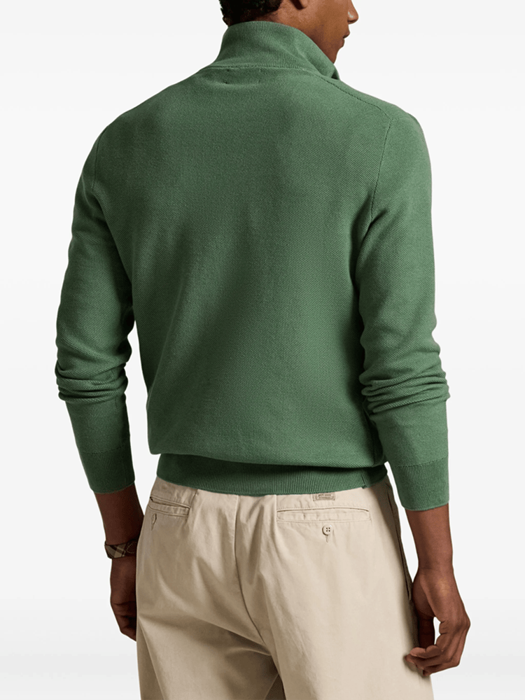 Load image into Gallery viewer, Ralph Lauren Mens Mesh-Knit Cotton Quarter-Zip Sweater
