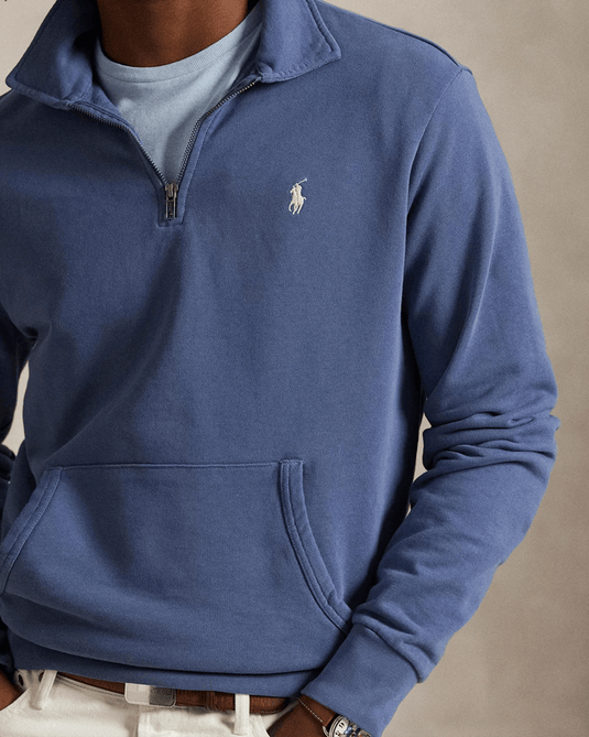 Ralph Lauren Mens Loopback Fleece Quarter-Zip Sweatshirt