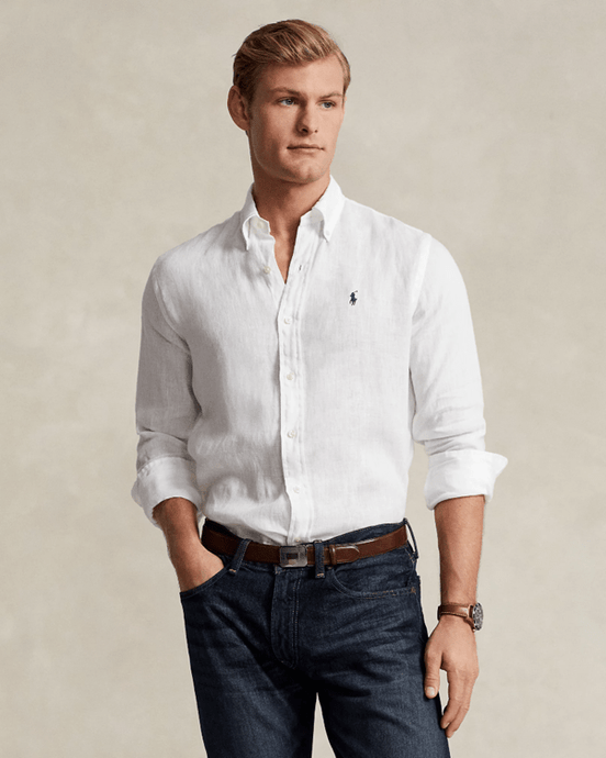 Ralph Lauren Mens Custom Fit Linen Shirt