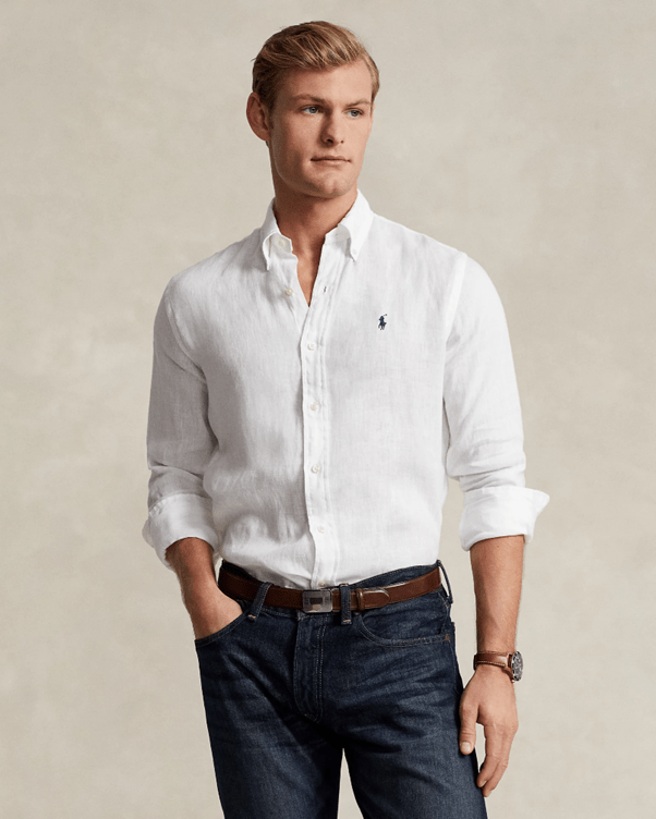 Load image into Gallery viewer, Ralph Lauren Mens Custom Fit Linen Shirt
