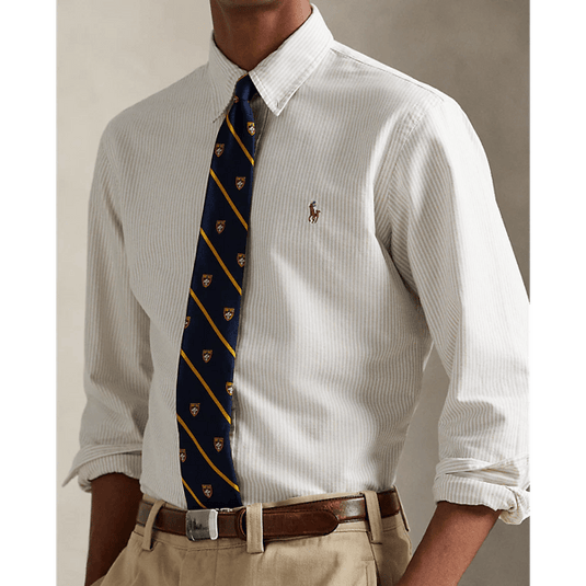 Ralph Lauren Mens Custom Fit Striped Oxford Shirt