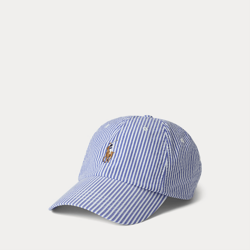 Load image into Gallery viewer, Polo Ralph Lauren Cruise Royal Seersucker Ball Cap
