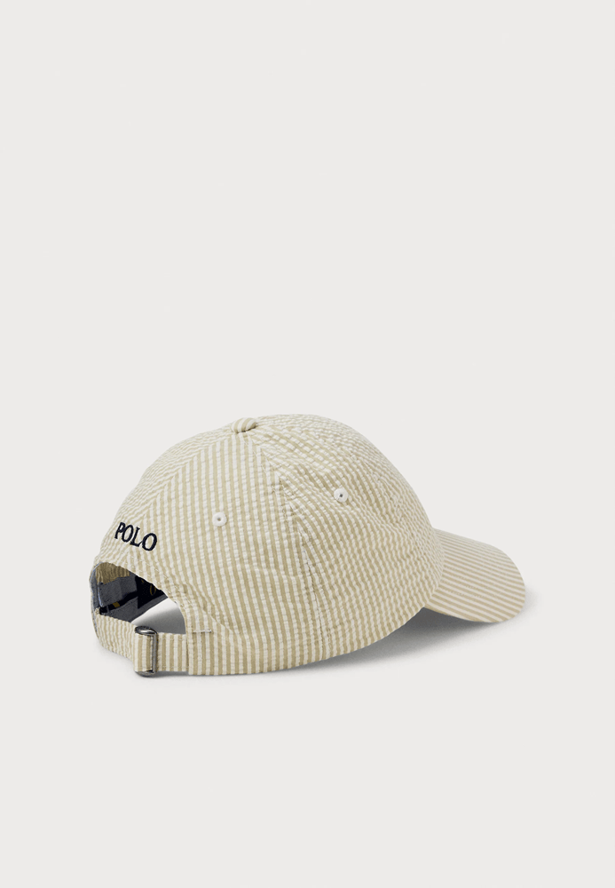 Load image into Gallery viewer, Polo Ralph Lauren Coastal Beige Seersucker Ball Cap
